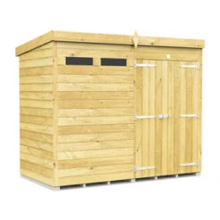 8 X 4 SECURITY PENT SHED DOUBLE DOOR