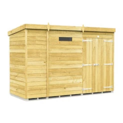 9 X 4 SECURITY PENT SHED DOUBLE DOOR