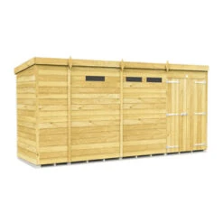 13 X 4 SECURITY PENT SHED DOUBLE DOOR