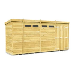 15 X 4 SECURITY PENT SHED DOUBLE DOOR