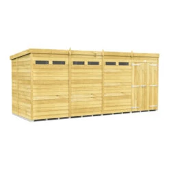16 X 7 SECURITY PENT SHED DOUBLE DOOR