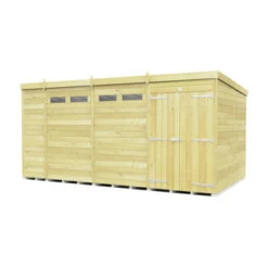 14 X 8 SECURITY PENT SHED DOUBLE DOOR