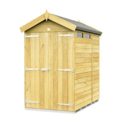 4 X 7 APEX SECURITY SHED DOUBLE DOOR