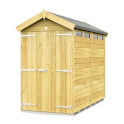 4 X 8 APEX SECURITY SHED DOUBLE DOOR