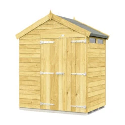 6 X 4 APEX SECURITY SHED DOUBLE DOOR