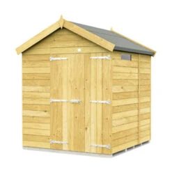 6 X 5 APEX SECURITY SHED DOUBLE DOOR