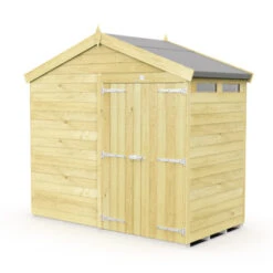 8 X 4 APEX SECURITY SHED DOUBLE DOOR