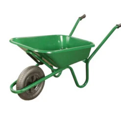 WHEELBARROW PNEUMATIC TYRE GREEN 90L PRESSED PAN ENDURANCE