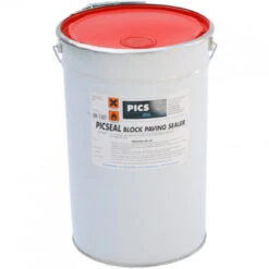 BLOCK PAVING SEALER PICSEAL MATT FINISH BS1 25L FOR USE ON BLOCK PAVING AND NATURAL STONE RED LID